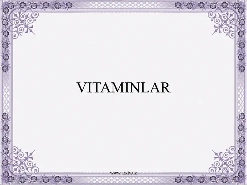 Vitaminlar