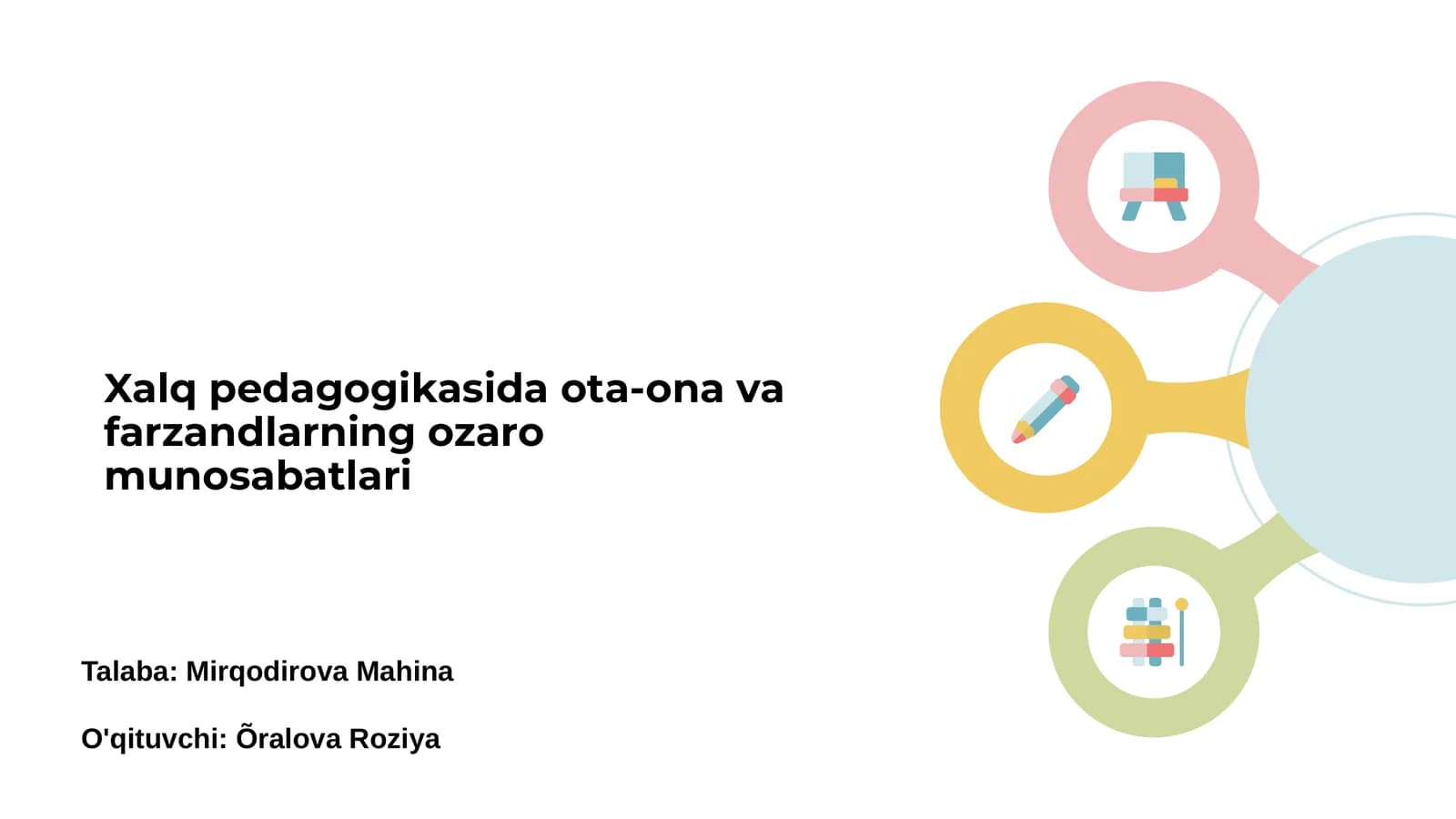 Xalq pedagogikasida ota-ona va farzandlarning ozaro munosabatlari