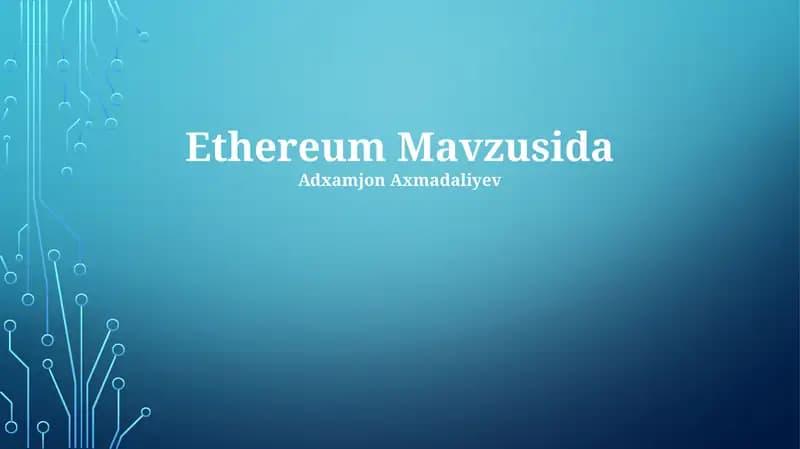 Ethereum Mavzusida