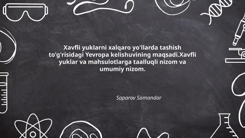 Xavfli yuklarni xalqaro yo'llarda tashish