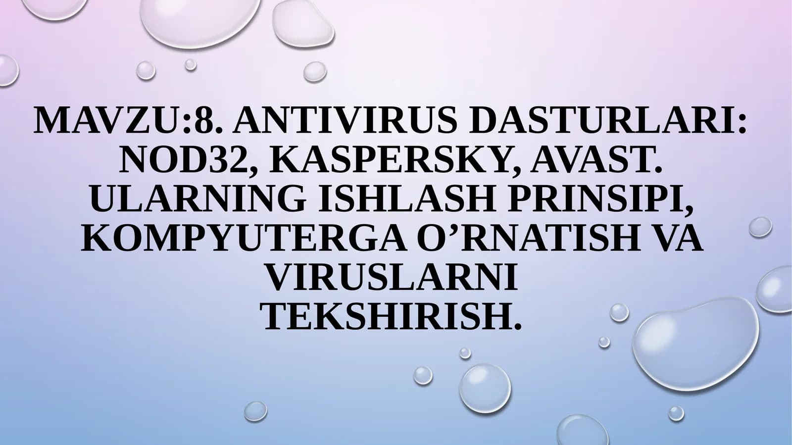 Kompyuterviruslar va sinflari