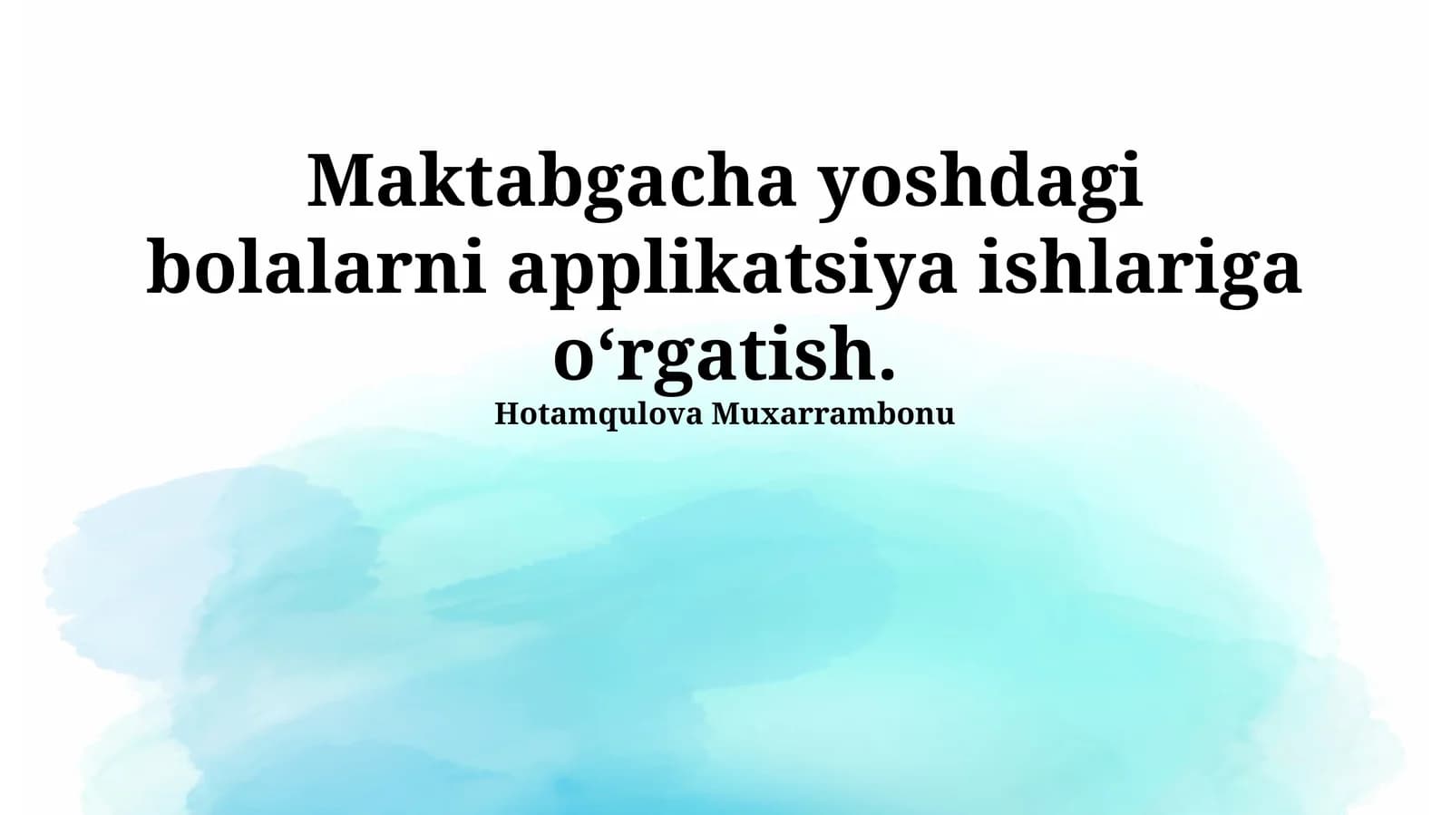 Applikatsiya texnikasi asoslari