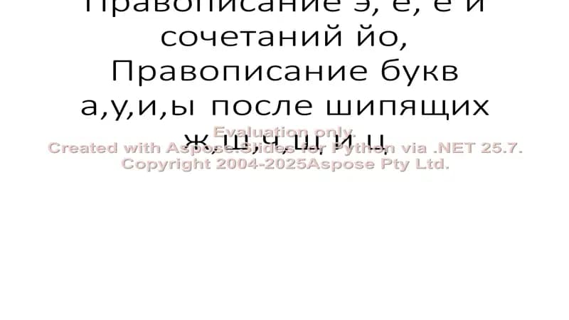 Правописание э, е, ё и сочетаний йо, Правописание букв а,у,и,ы после шипящих ж,ш,ч,щ и ц