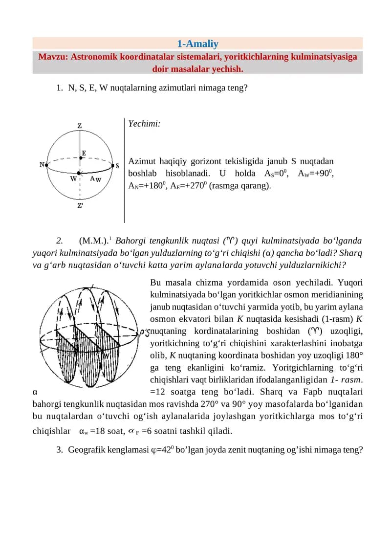 Astronomik koordinatalar sistemalari