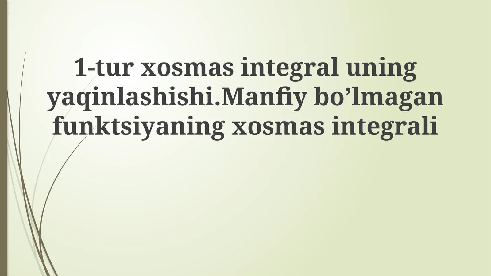 Integral taqqoslash mezonlari