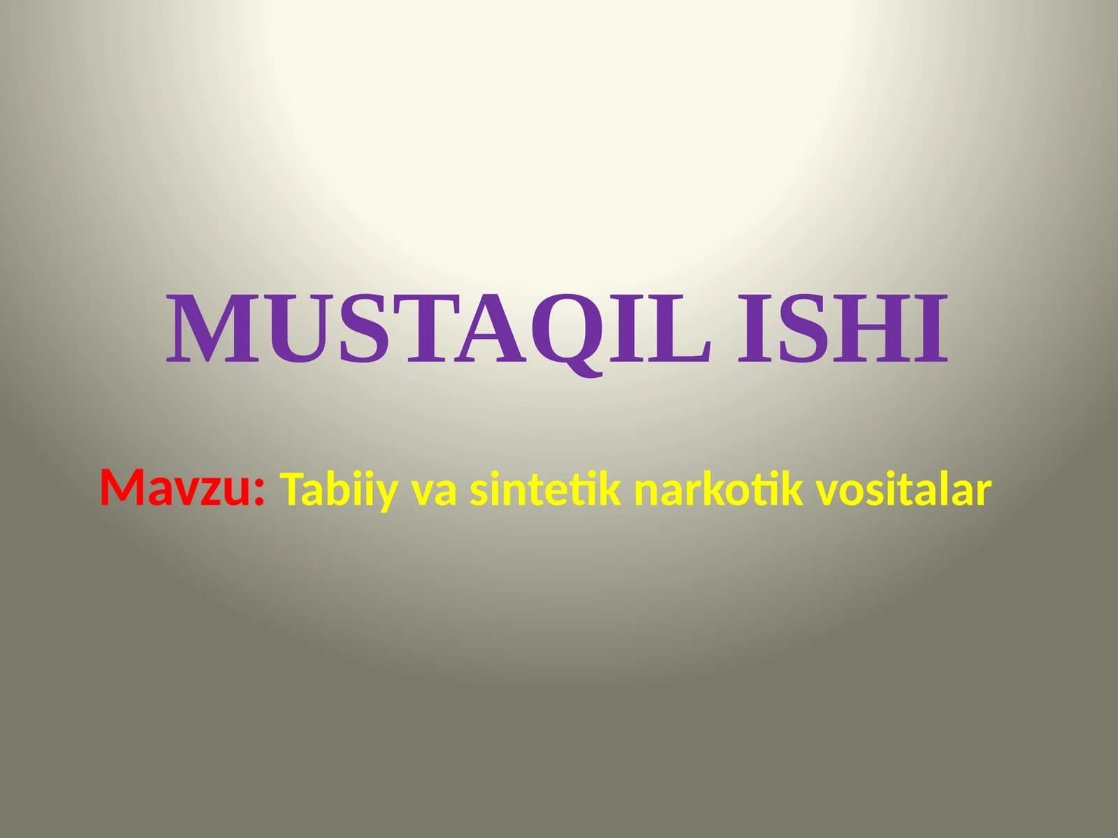 Tabiiy va sintetik narkotik vositalar