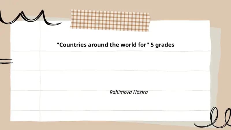 Countries around the world for 5 grades