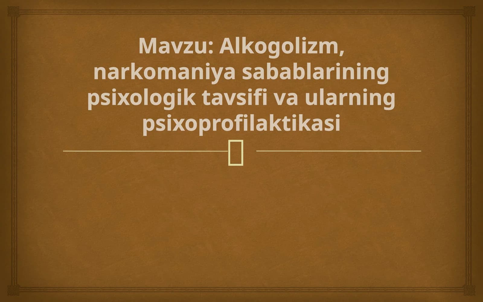 Alkogolizm, narkomaniya sabablarining psixologik tavsifi va ularning psixoprofilaktikasi