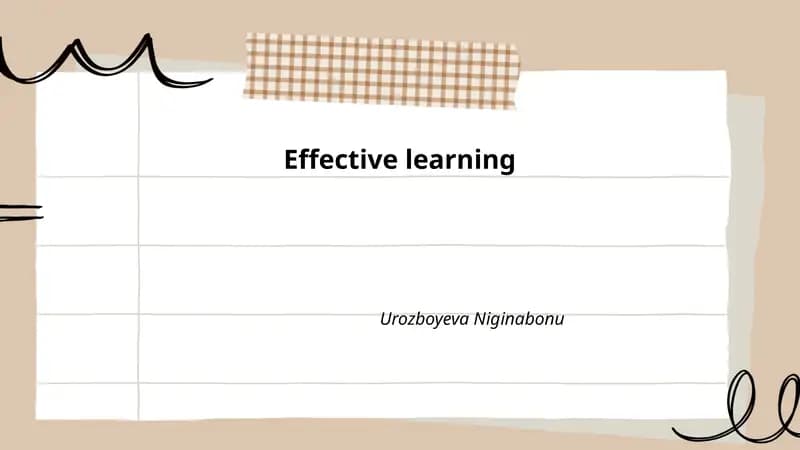 Effective learning