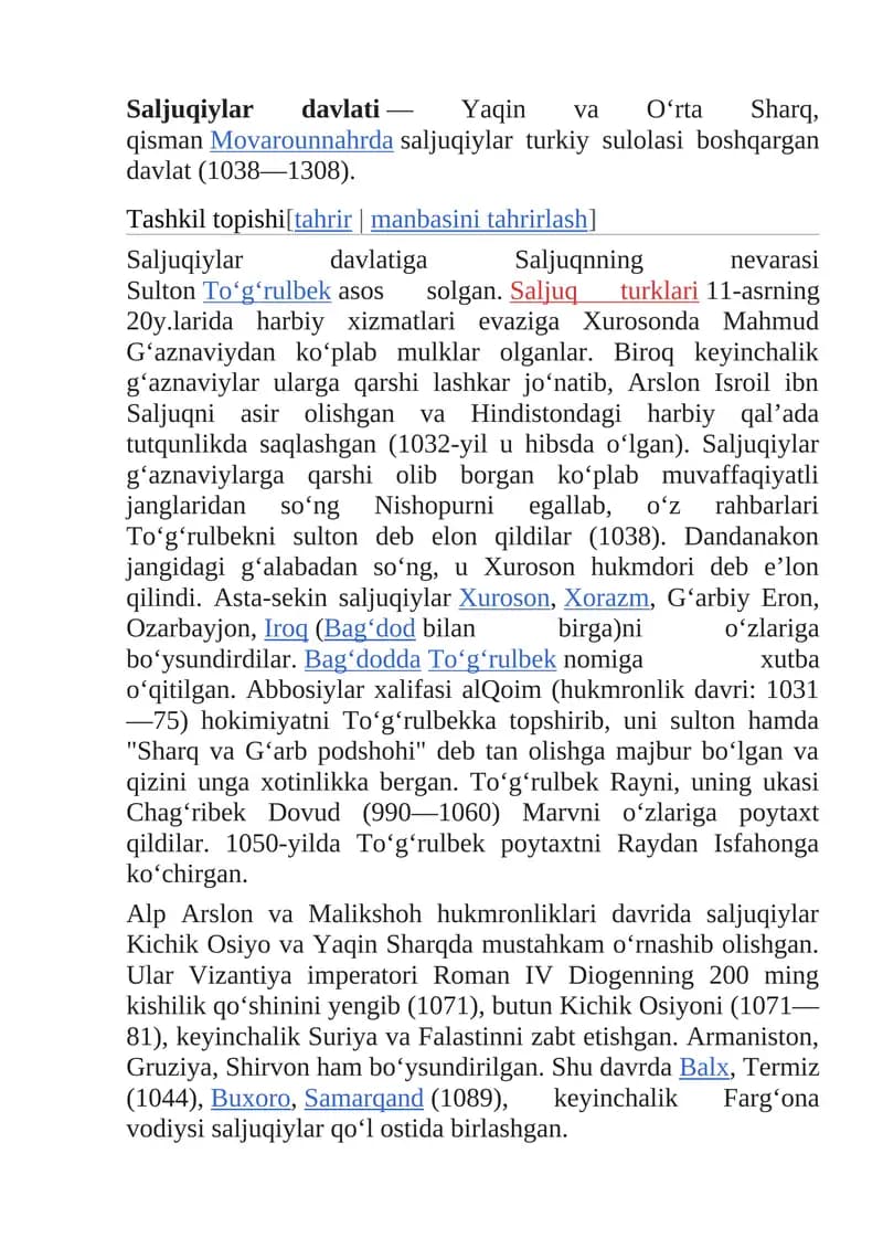 Saljuqiylar davlati