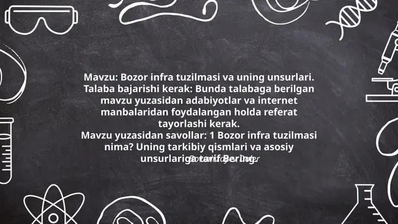 Bozor infra tuzilmasi va uning unsurlari