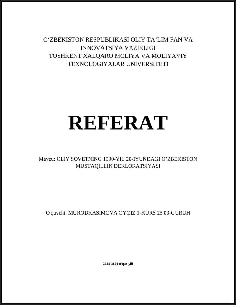 Oʻzbekiston Mustaqillik Deklaratsiyasi