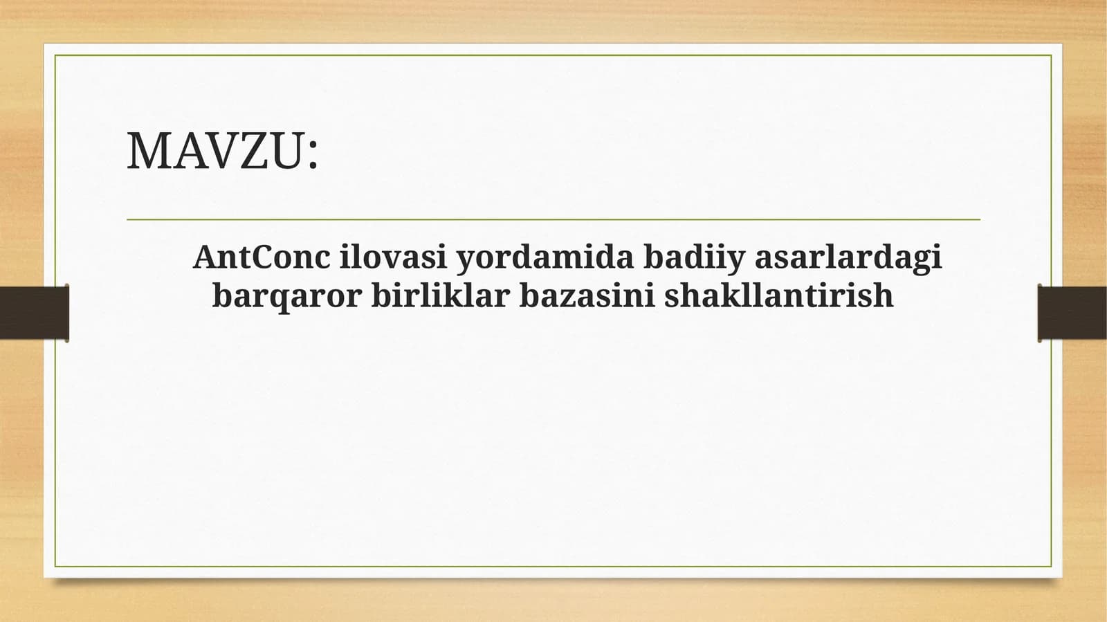 AntConc ilovasi yordamida badiiy asarlardagi barqaror birliklar bazasini shakllantirish