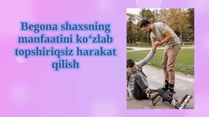 Manfaatiniko‘zlabtopshiriqsiz harakat qilish