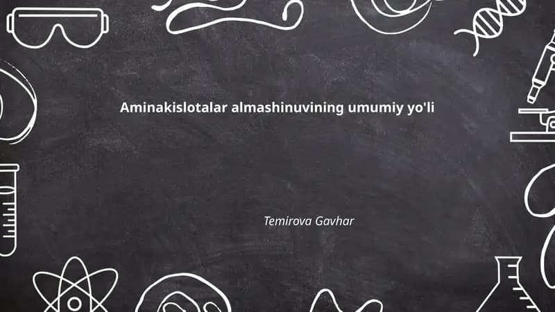Aminakislotalar almashinuvi
