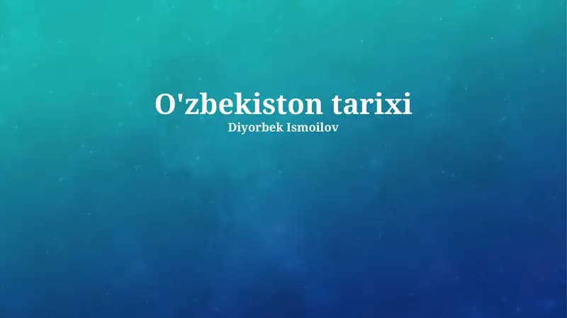 O'zbekiston tarixi