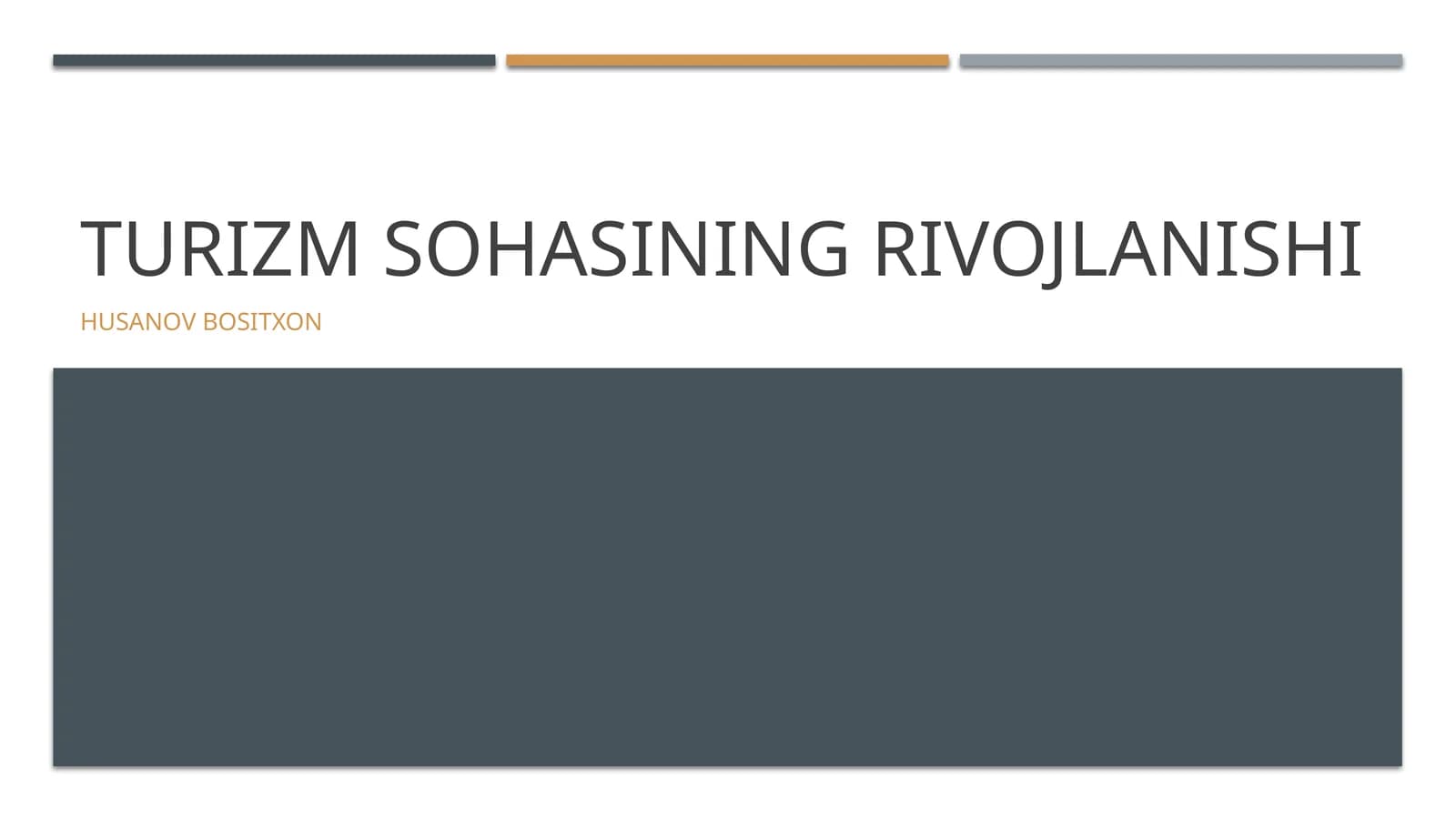 Turizm sohasining rivojlanishi