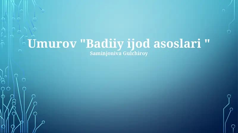 Badiiy ijod asoslari
