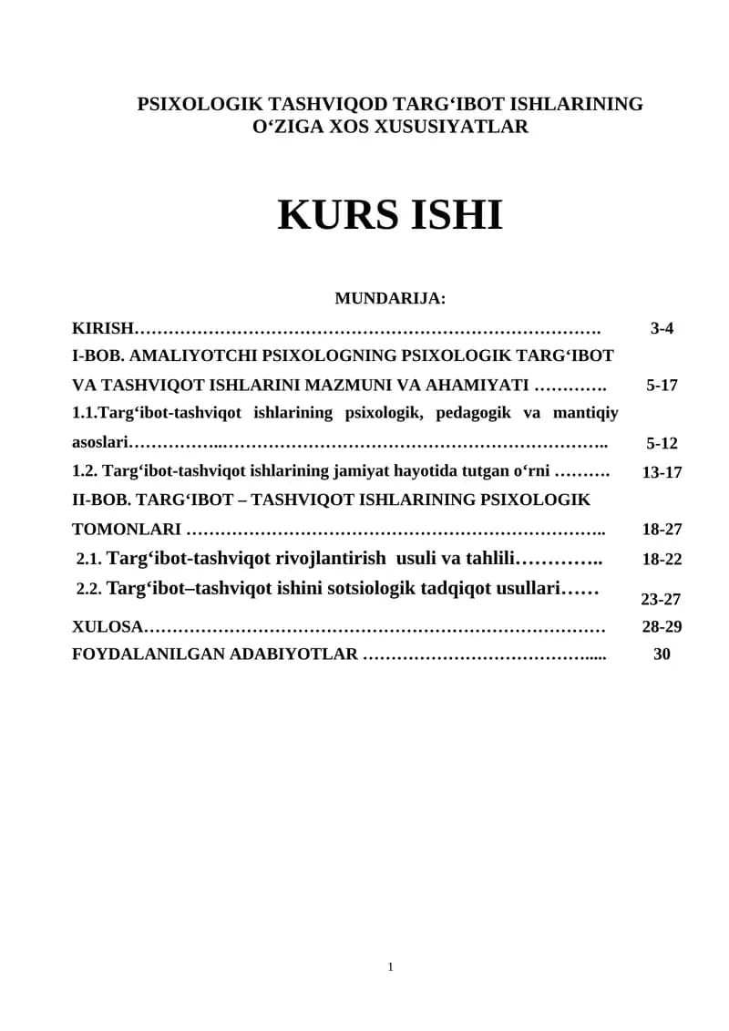 Psixologik Tashviqod Targ‘ibot Ishlarining O‘ziga Xos Xususiyatlar