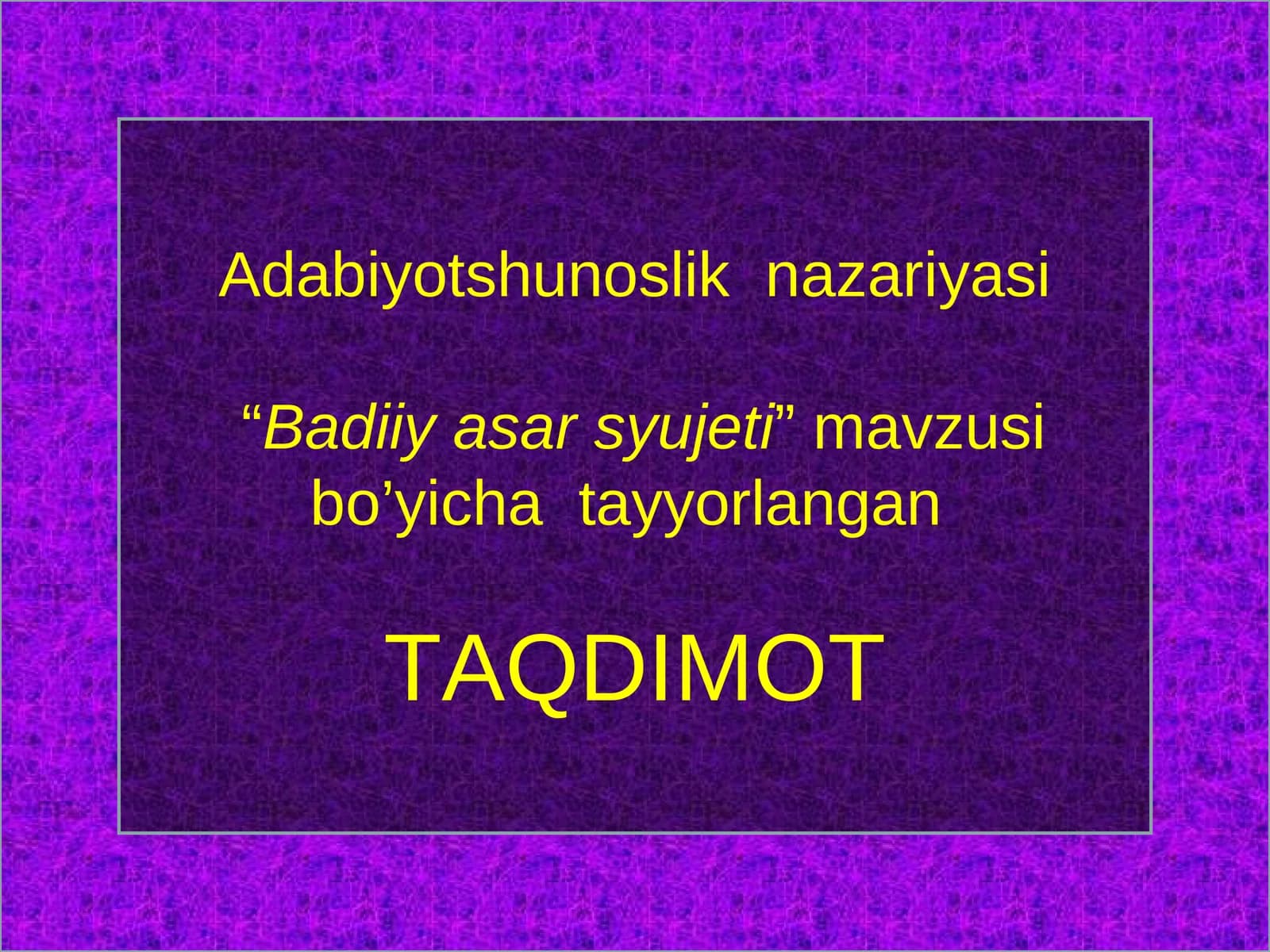 Badiiy asar syujeti