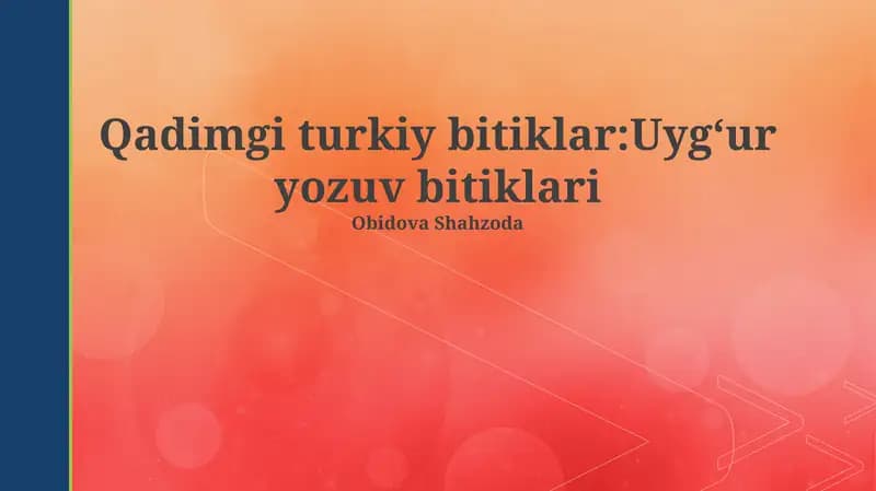 Qadimgi turkiy bitiklar: Uygʻur yozuvidagi bitiklar