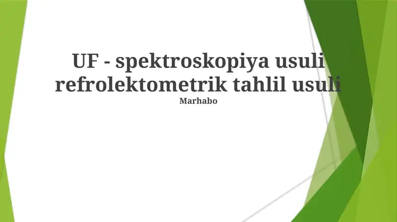UV-Vis Reflektometriyasi
