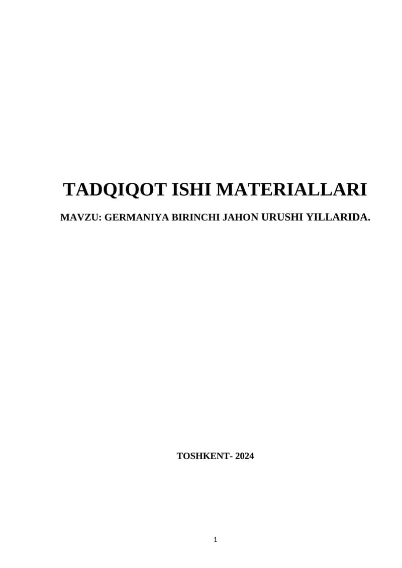 TADQIQOT ISHI MATERIALLARI