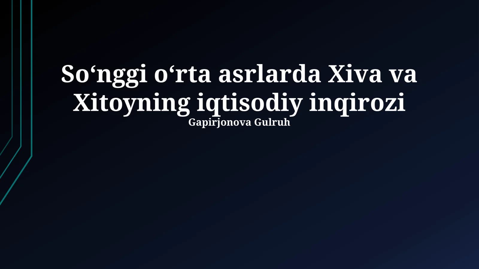 Xiva va Xitoyning iqtisodiy inqirozi
