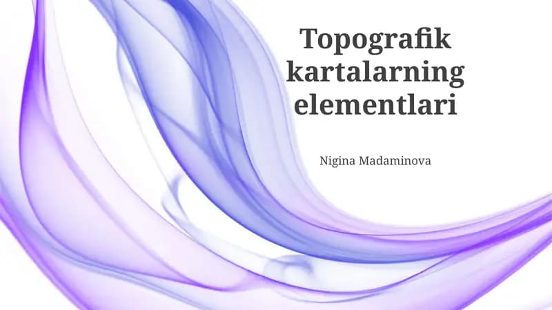 Topografik kartalarning elementlari