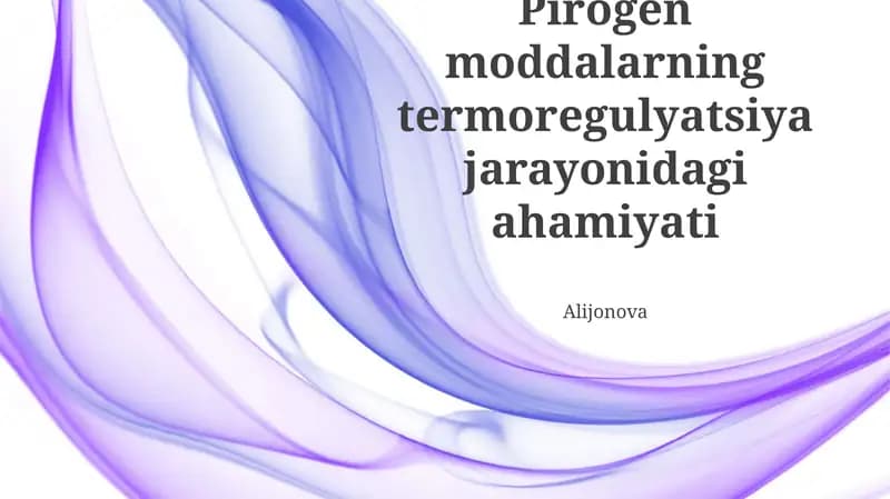 Pirogen moddalarning termoregulyatsiya jarayonidagi ahamiyati