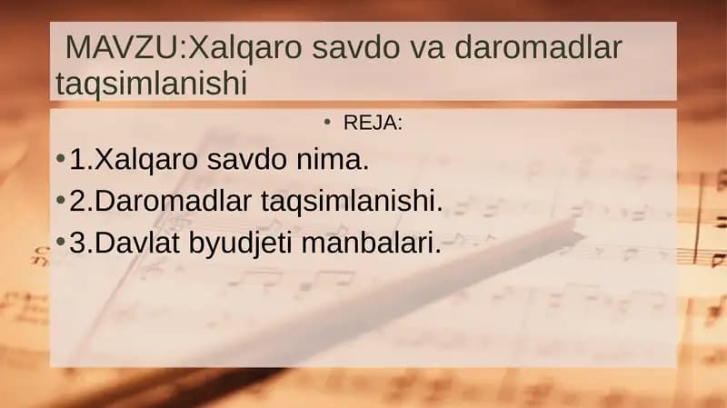 Xalqarosavdovadaromadlartaqsimlanishi