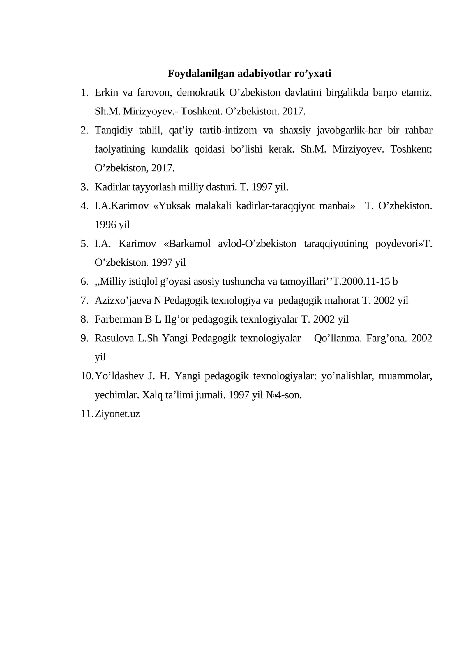 Erkin va farovon, demokratik O’zbekiston davlatini birgalikda barpo etamiz