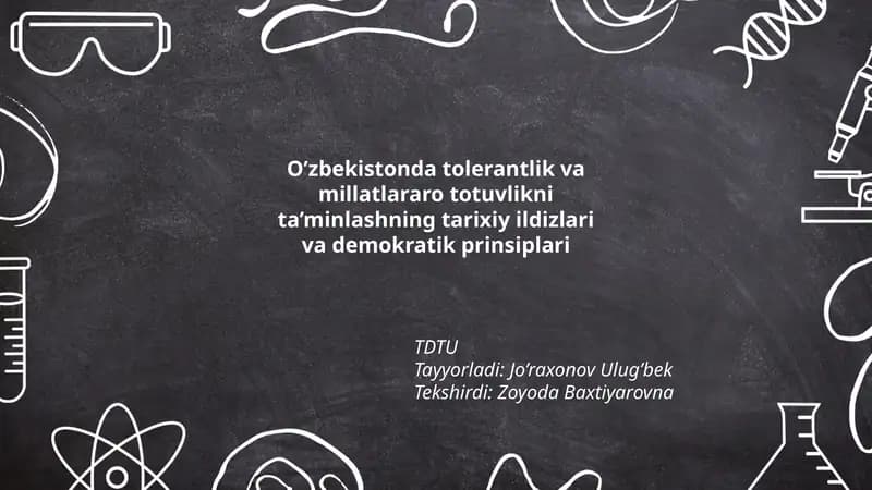 O’zbekistonda tolerantlik va millatlararo totuvlikni ta’minlashning tarixiy ildizlari va demokratik prinsiplari