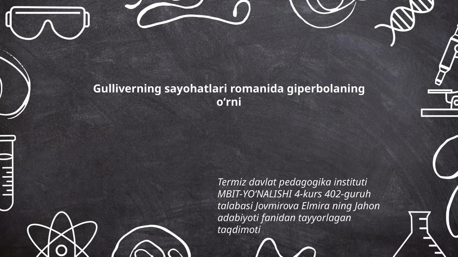 Jahon adabiyoti fanidan tayyorlagan taqdimoti