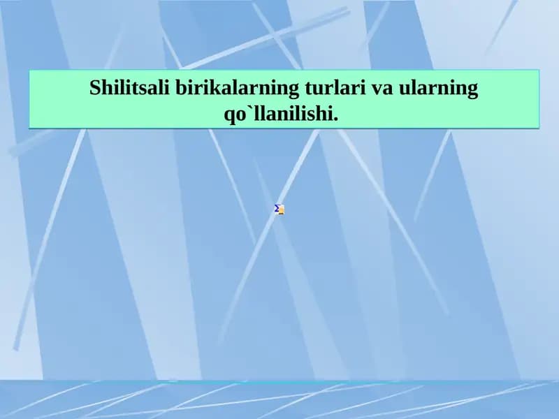 Shilitsali birikalarning turlari va ularning qo`llanilishi.