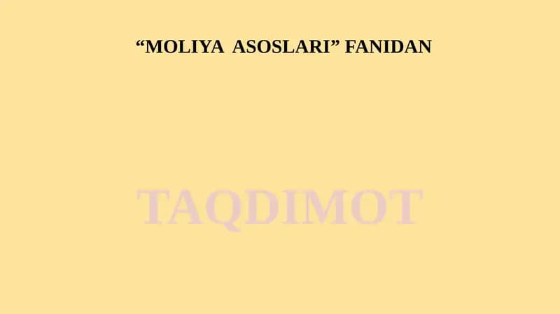 Moliyaviy bozorlar va moliyaviy yangiliklar