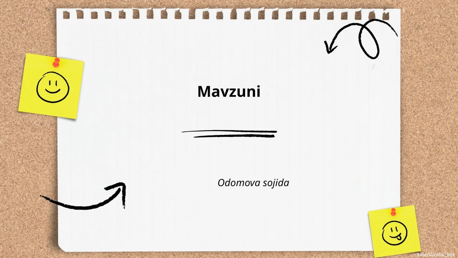 MAVZUNING ASOSIY MAQSADI