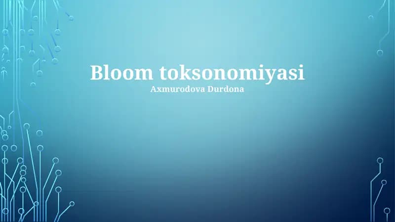 Bloom taksonomiyasi