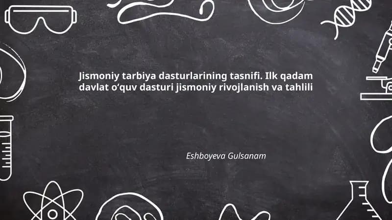 Jismoniy tarbiya dasturlarining tasnifi