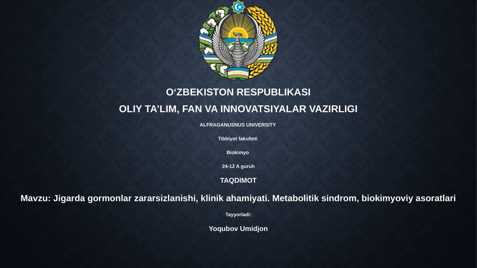 Jigarda gormonlar zararsizlanishi va metabolik sindrom