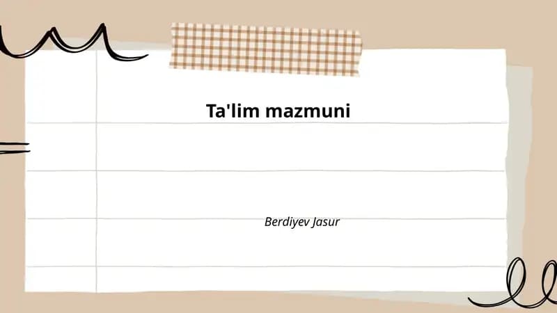 Ta'lim mazmuni