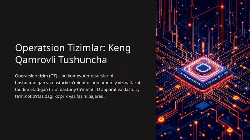 Operatsion Tizimlar: Keng Qamrovli Tushuncha