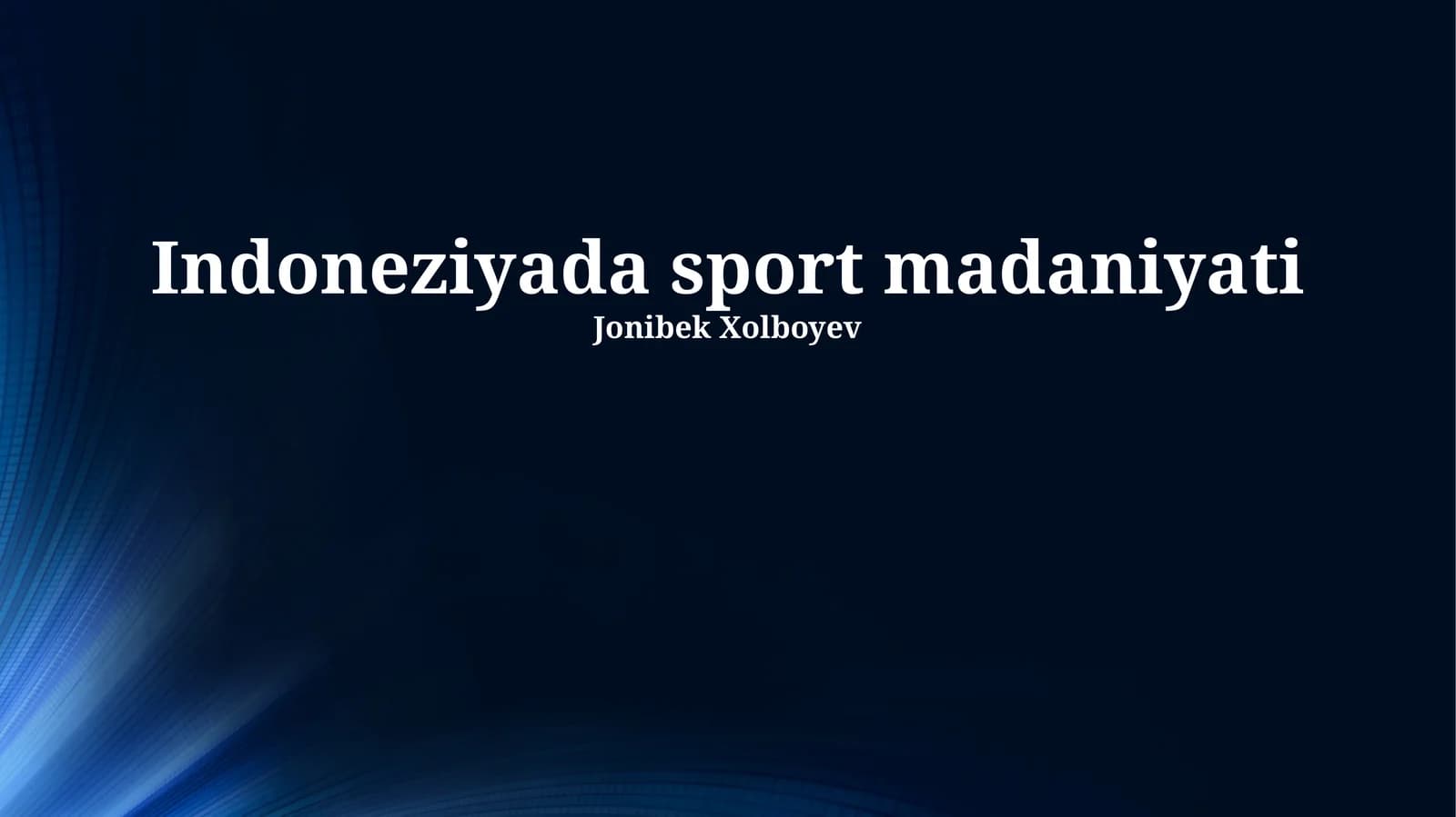 Indoneziyada sport madaniyati