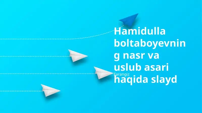 Hamidulla Boltaboyevning nasr va uslub asari haqida slayd