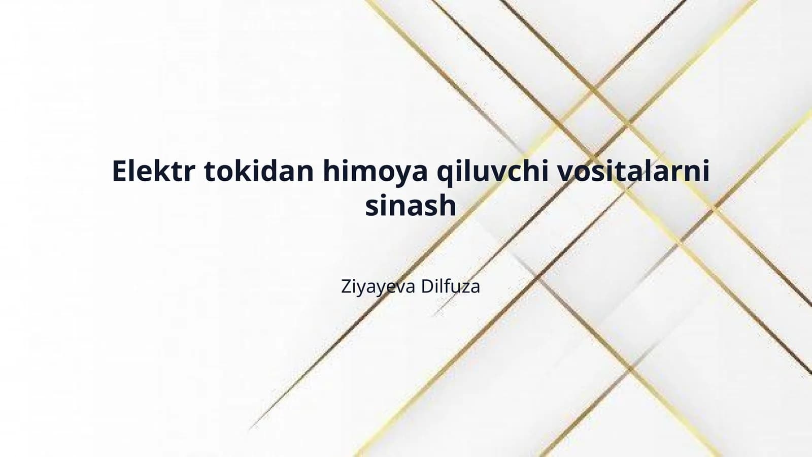Elektr tokidan himoya qiluvchi vositalarni sinash