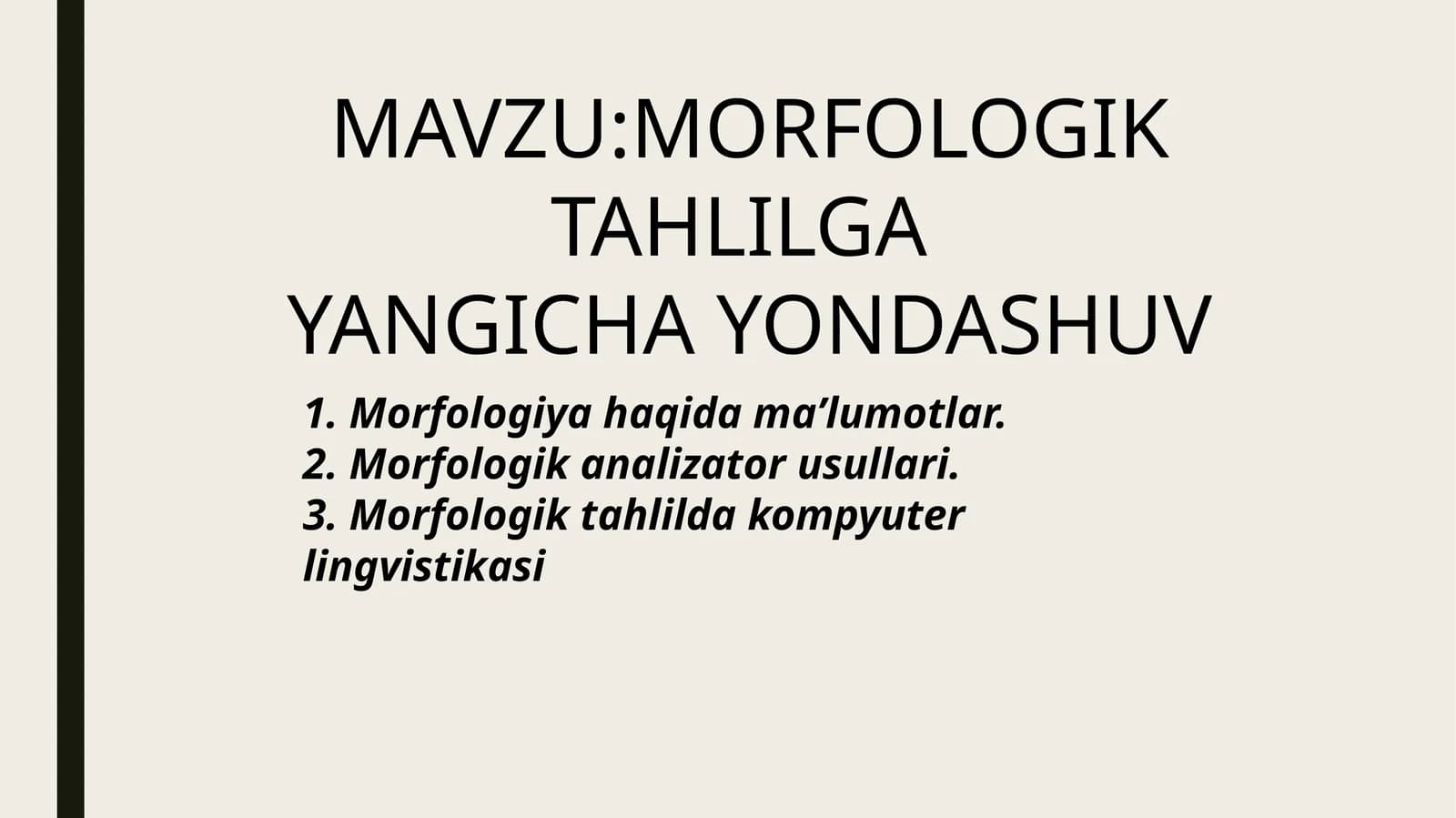 morfologik tahlilga yangicha yondashuv