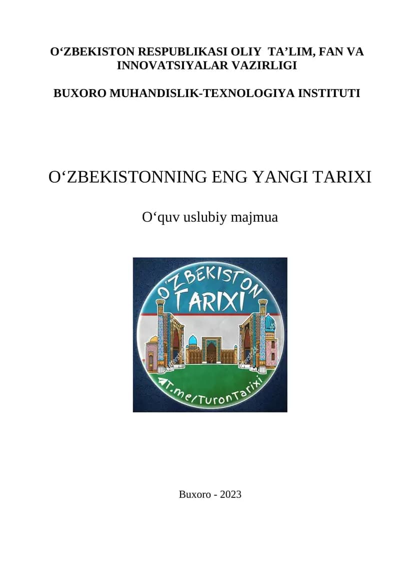 O‘zbekistonning eng yangi tarixi