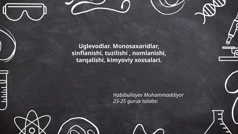 Uglevodlar Monosaxaridlar Sinflanishi