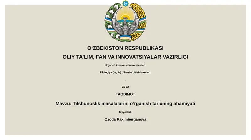 Tilshunoslik masalalarini o‘rganish tarixning ahamiyati