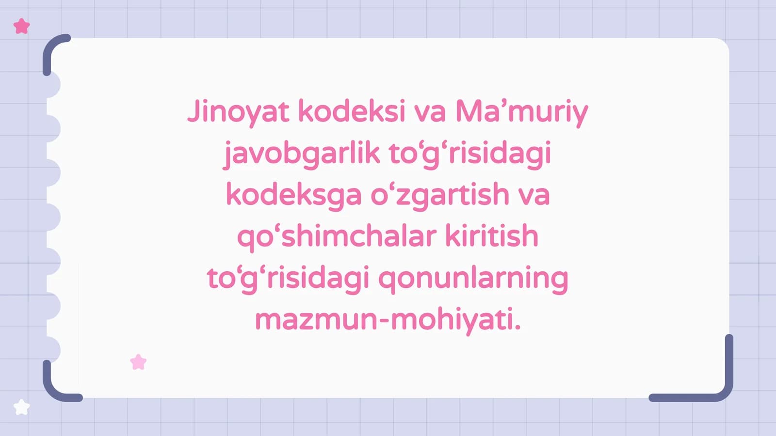 Jinoyat kodeksi va Ma’muriy javobgarlik to‘g‘risidagi kodeksga o‘zgartish va qo‘shimchalar kiritish to‘g‘risidagi qonunlar